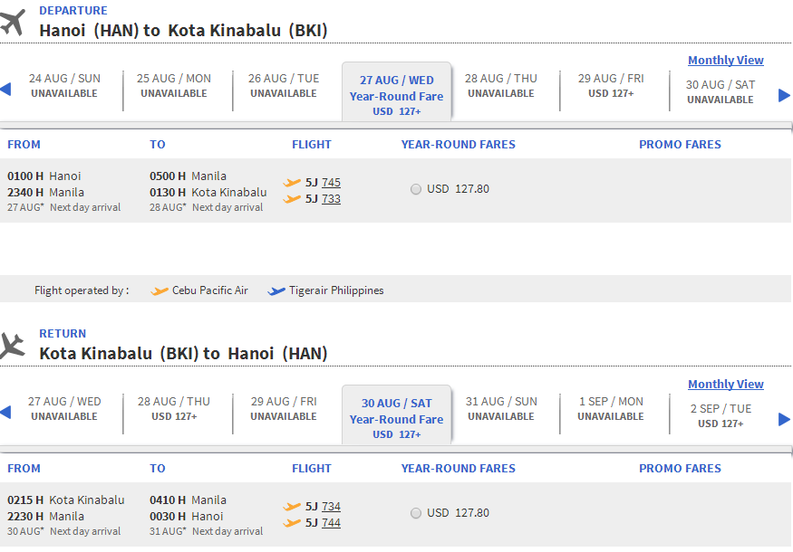 Vé máy bay đi Kota Kinabalu giá rẻ