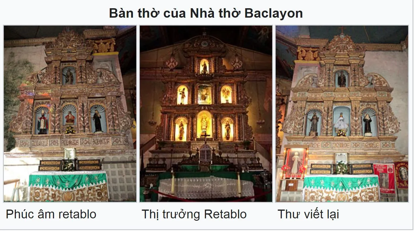 Nhà thờ Baclayon có ba bàn thờ