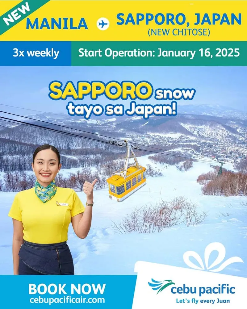 Chuyến bay thẳng Cebu Pacific giữa Manila và Sapporo