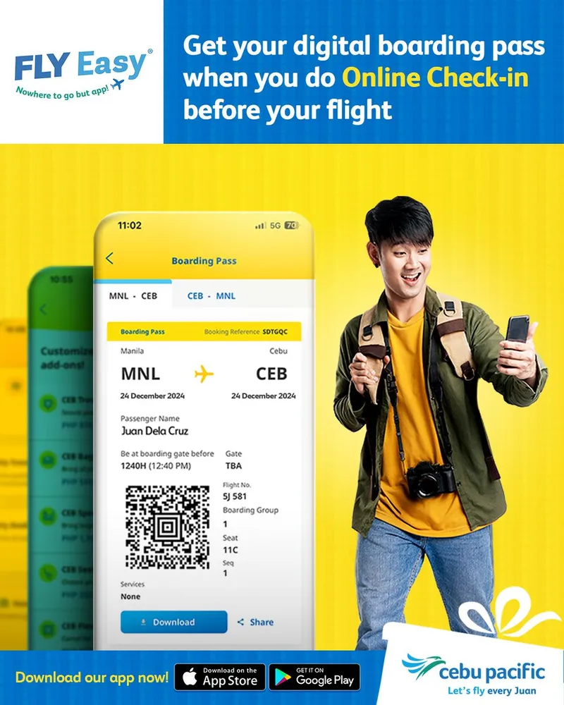 Online Check-in trên ứng dụng Cebu Pacific